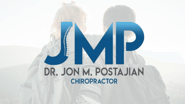 JMP Chiropractic logo over hikers symbolizing wellness and spinal health.