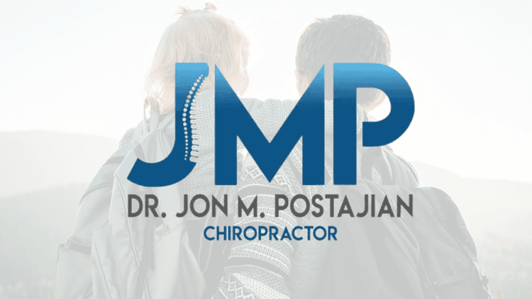 JMP Chiropractic logo over hikers symbolizing wellness and spinal health.