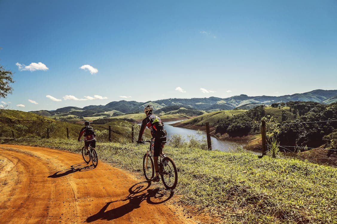 Cyclists Trail Bike Clouds 163407