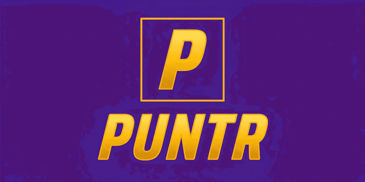 Logo featuring the word "PUNTR" in gold against a purple background