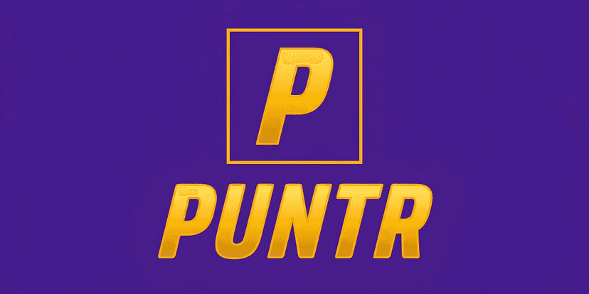 Logo featuring the word "PUNTR" in gold against a purple background