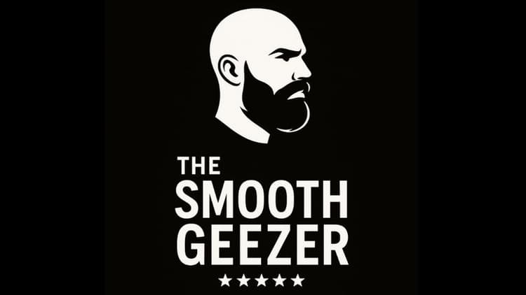 The image features the logo of "The Smooth Geezer," showcasing a clean design with a side-profile of a man and text.