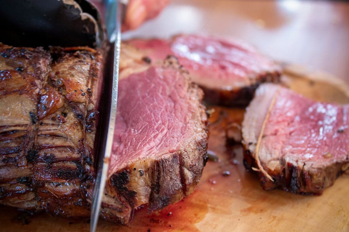 Free Photo Of Close Up Of Sliced Juicy Roast Beef