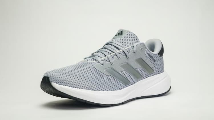 Free Photo Of Stylish Adidas Gray Running Shoe On White Background